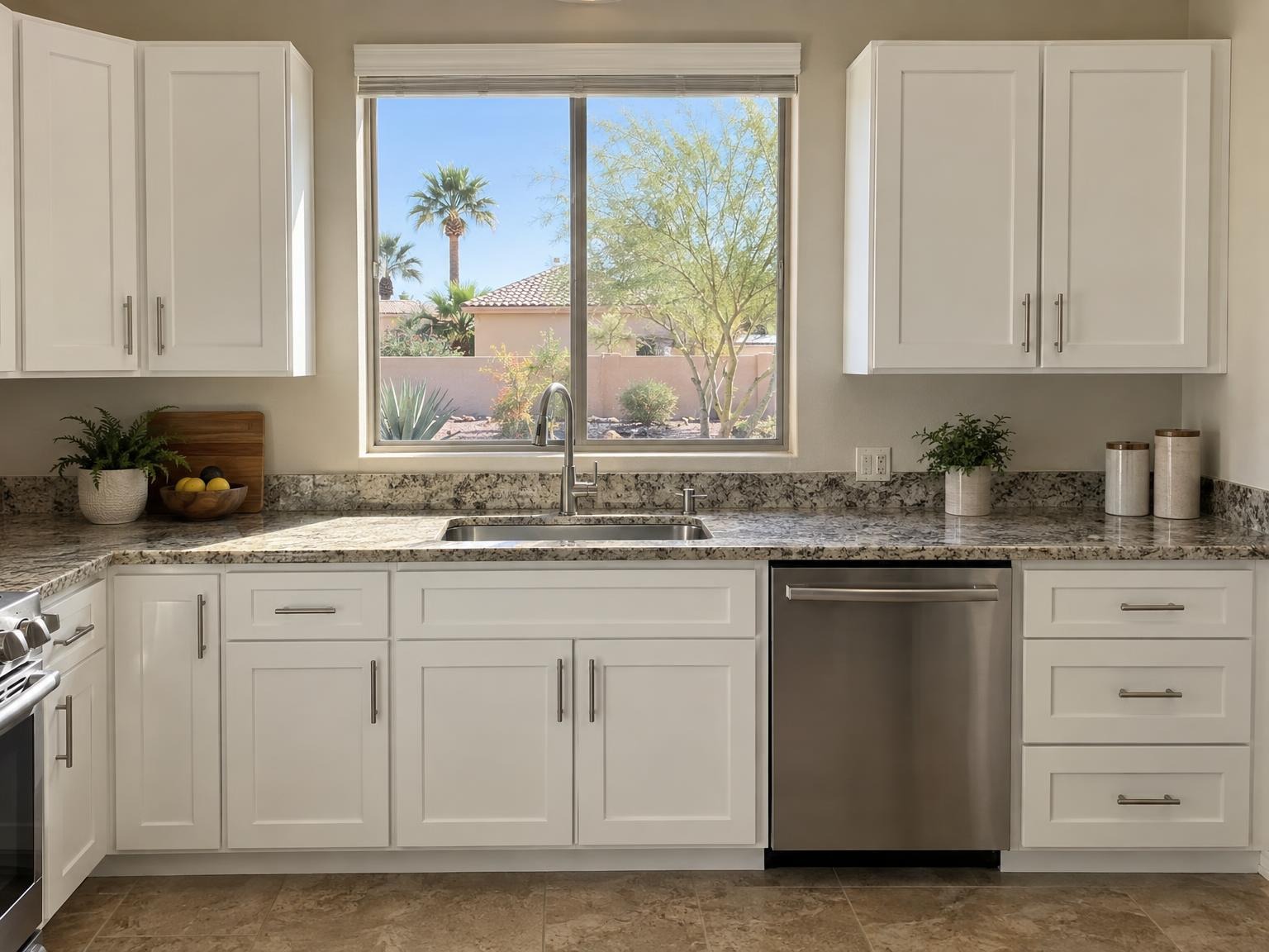 Kitchen cabinets painted white